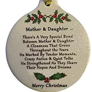 Mother Daughter Porcelain Gift Christmas Ornament